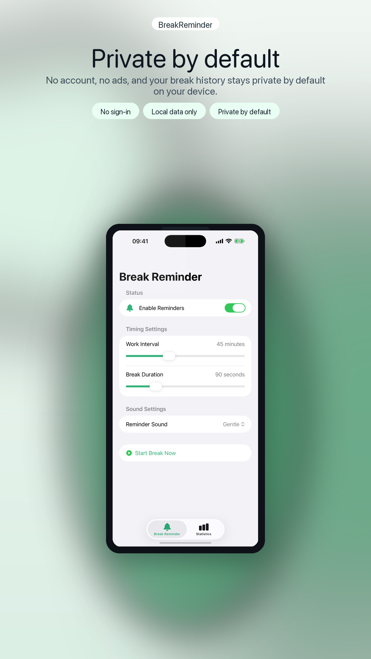 5.5-inch screenshot 4 highlighting privacy by default