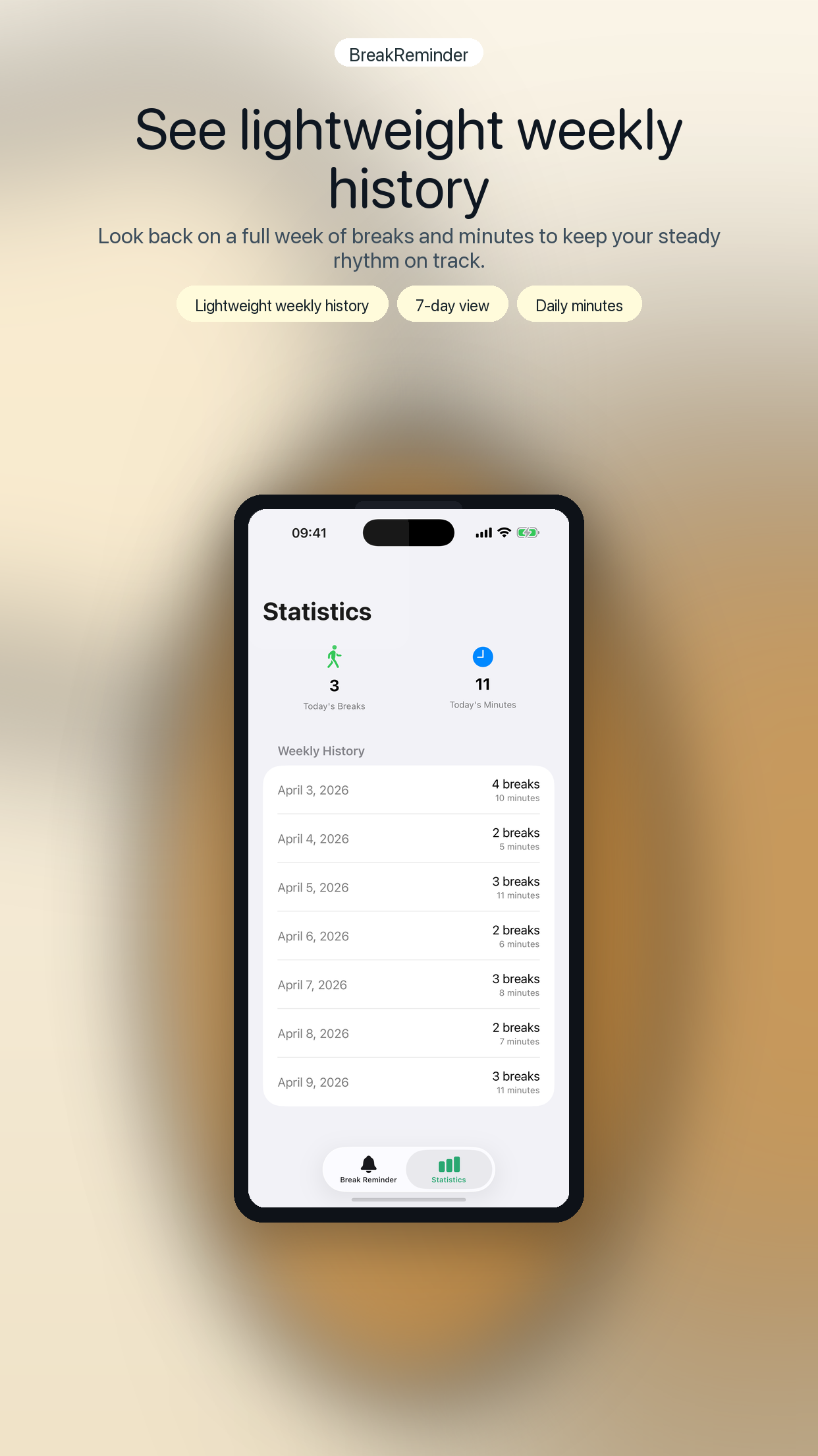 5.5-inch screenshot 5 showing weekly history