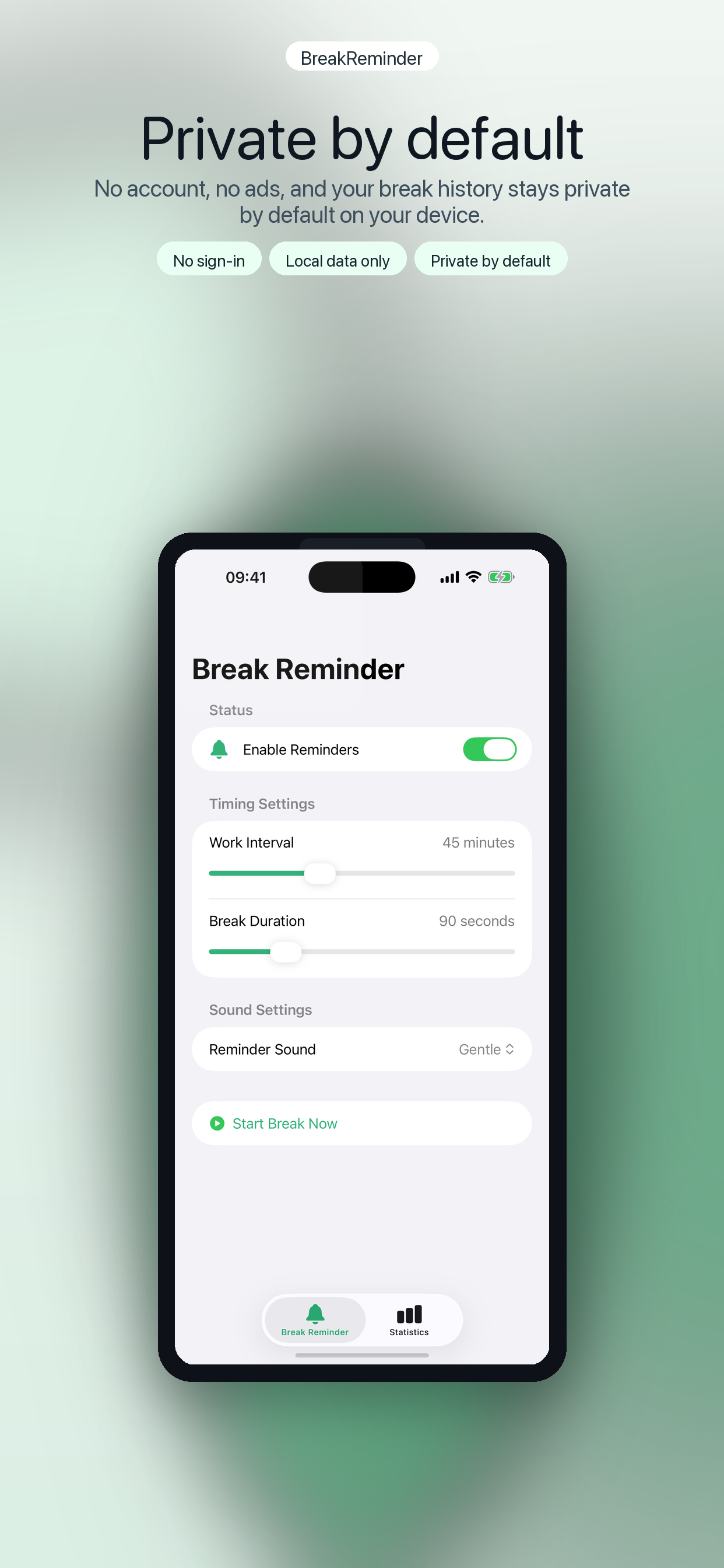 6.5-inch screenshot 4 highlighting privacy by default