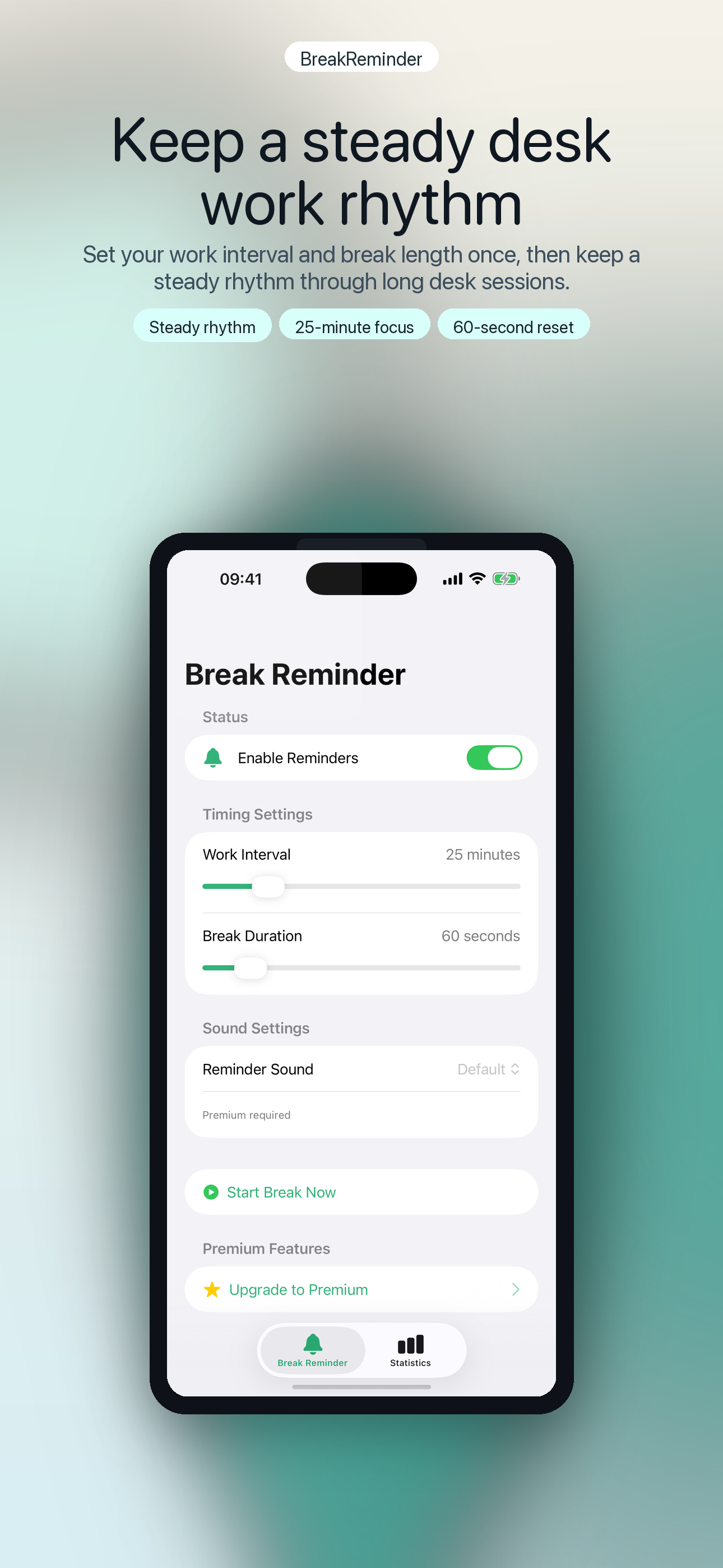 BreakReminder steady rhythm screenshot