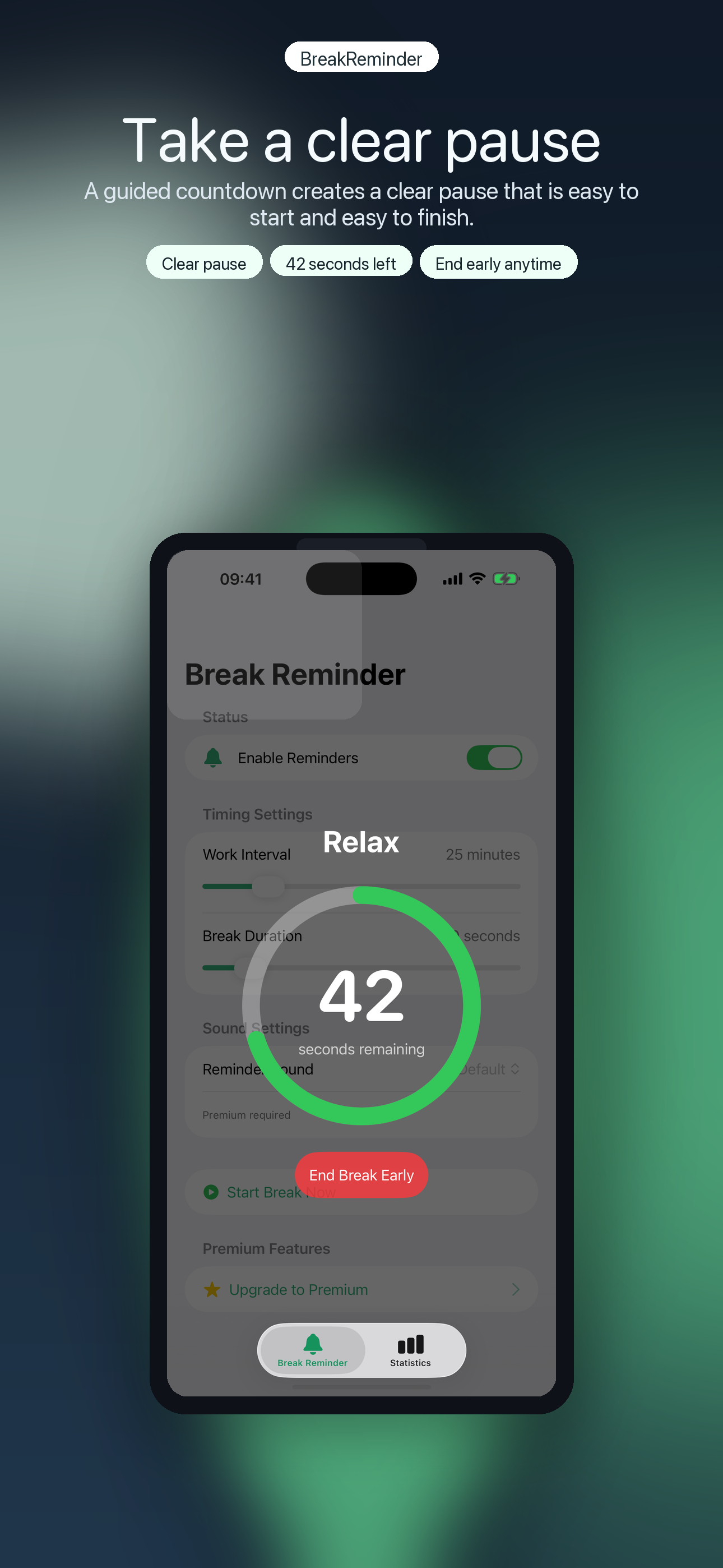 6.7-inch screenshot 2 showing the clear pause countdown
